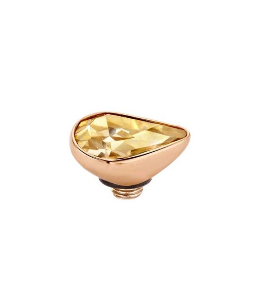 Juwelen MelanO | Melano Twisted Cz Setting Pear Rg, Golden Shadow