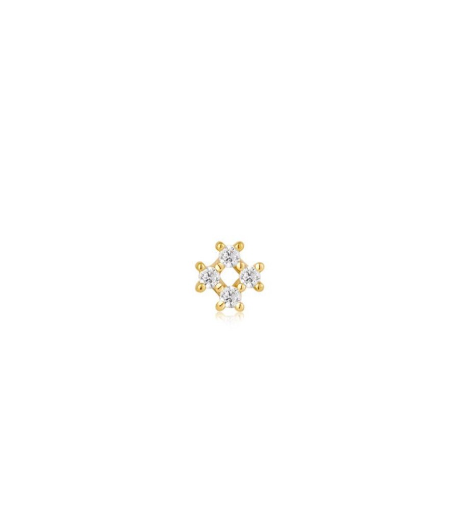 Juwelen Ania Haie | Ania Haie Piercing Sparkle Cross Barbell Single Gold