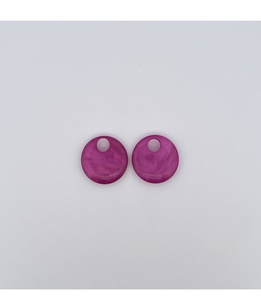 Juwelen Angelo Moretti | Angelo Moretti Oorring Drop Bieke Dark Fuchsia