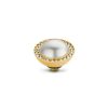 Juwelen MelanO | Melano Twisted Crystal Pearl White Setting