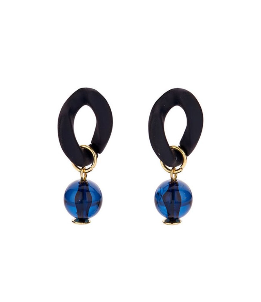 Juwelen Les Cordes | Les Cordes Oorring Kagan Donkerblauw