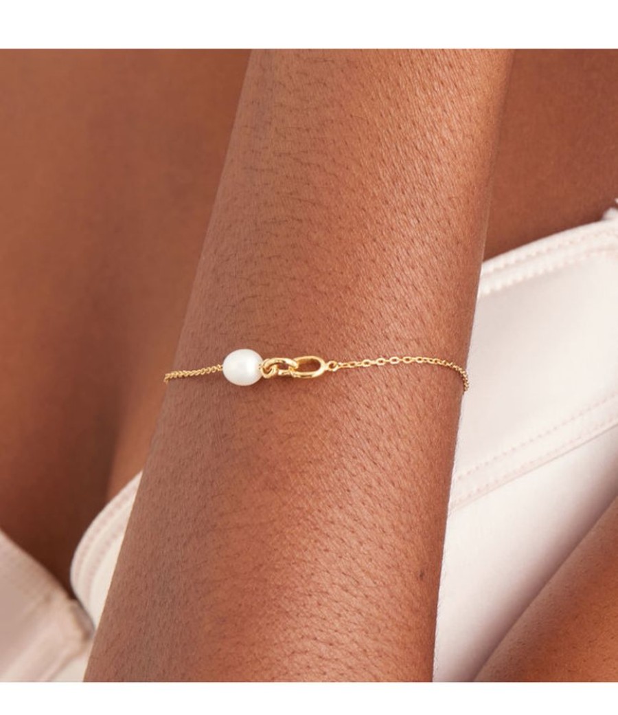 Juwelen Ania Haie | Ania Haie Armband Gold Pearl Link Chain