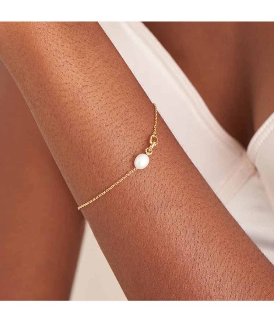 Juwelen Ania Haie | Ania Haie Armband Gold Pearl Link Chain