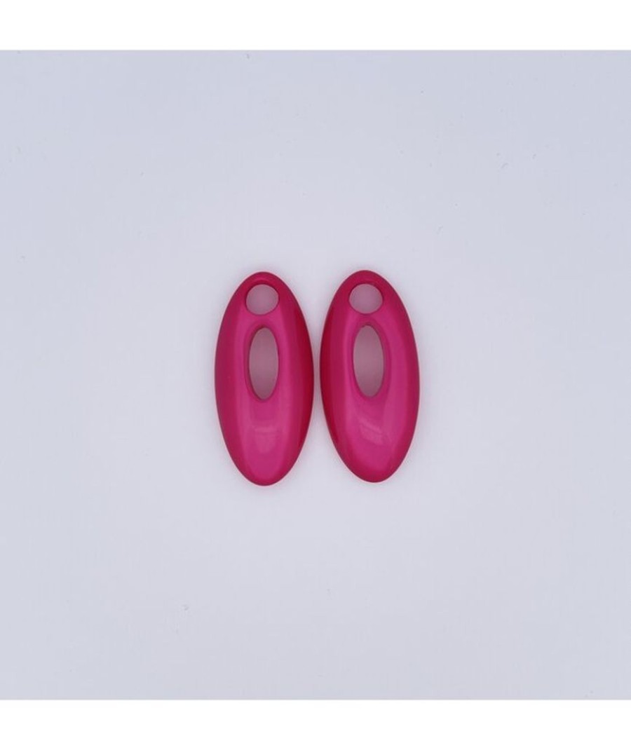 Juwelen Angelo Moretti | Angelo Moretti Oorring Drop Berra Fuchsia