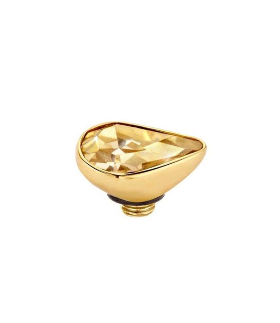 Juwelen MelanO | Melano Twisted Cz Setting Pear Gd, Golden Shadow