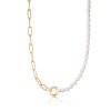 Juwelen Ania Haie | Ania Haie Halsketting Gold Pearl Chunky Link Chain