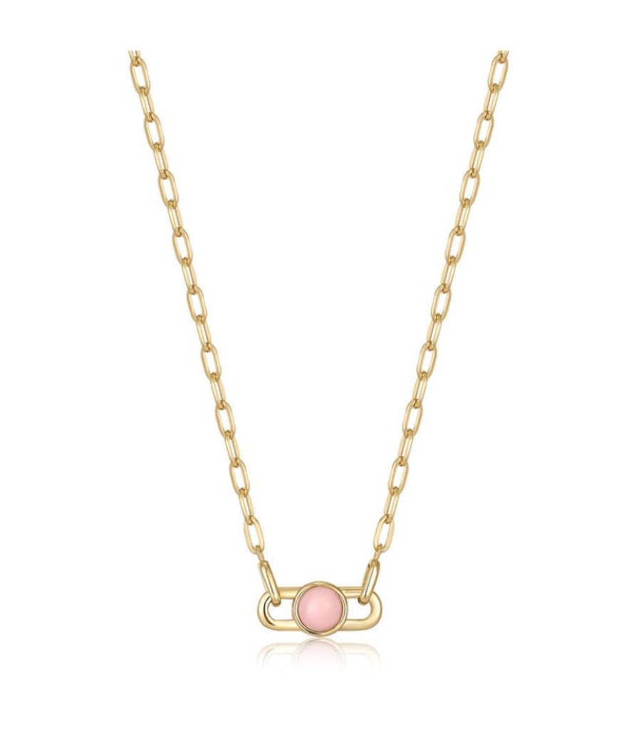 Juwelen Ania Haie | Ania Haie Halsketting Orb Gold/Rosequartz