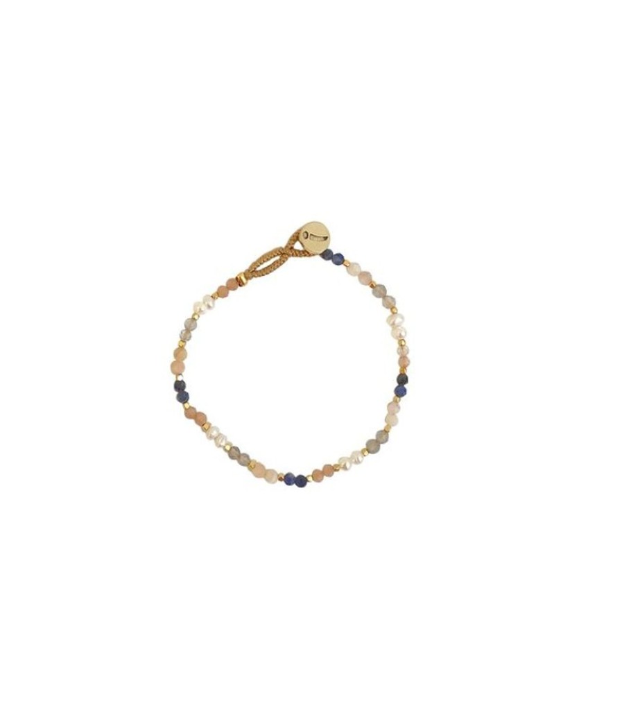 Juwelen Ibu Jewels | Ibu Jewels Armband Lulu Stone Dot Soft Blue