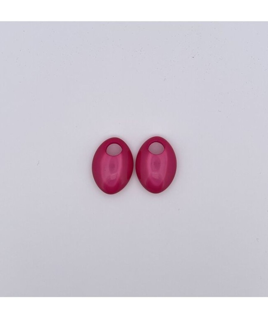 Juwelen Angelo Moretti | Angelo Moretti Oorring Drop Birthe Fuchsia