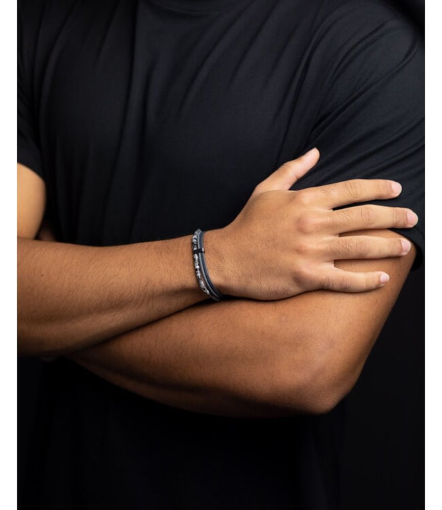 Heren Gemini | Gemini Armband Double Grey M-L