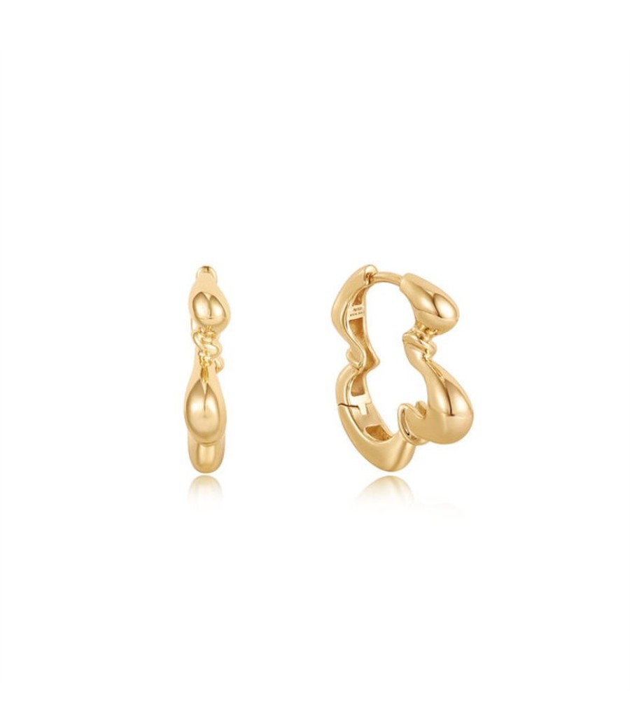 Juwelen Ania Haie | Ania Haie Oorring Taking Shape Twisted Wave Hoop Gold