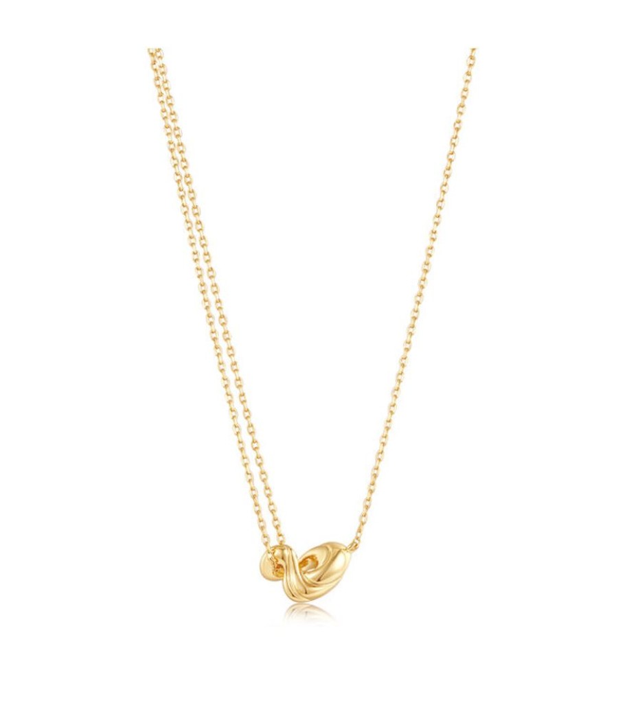 Juwelen Ania Haie | Ania Haie Halsketting Taking Shape Twisted Wave Mini Pendant Gold