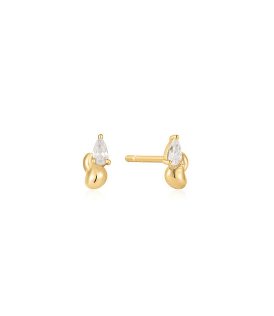 Juwelen Ania Haie | Ania Haie Oorring Taking Shape Twisted Wave Stud Gold