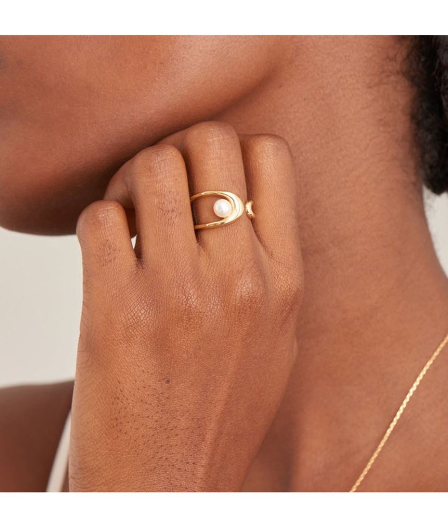 Juwelen Ania Haie | Ania Haie Ring Gold Pearl Sculpted