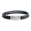 Heren Steel & Barnett | Steel & Barnett Leather Bracelet Denby Black M