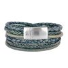 Heren Steel & Barnett | Steel & Barnett Leather Bracelet Bonacci Dark Green M