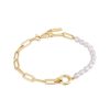 Juwelen Ania Haie | Ania Haie Armband Gold Pearl Chunky Link Chain