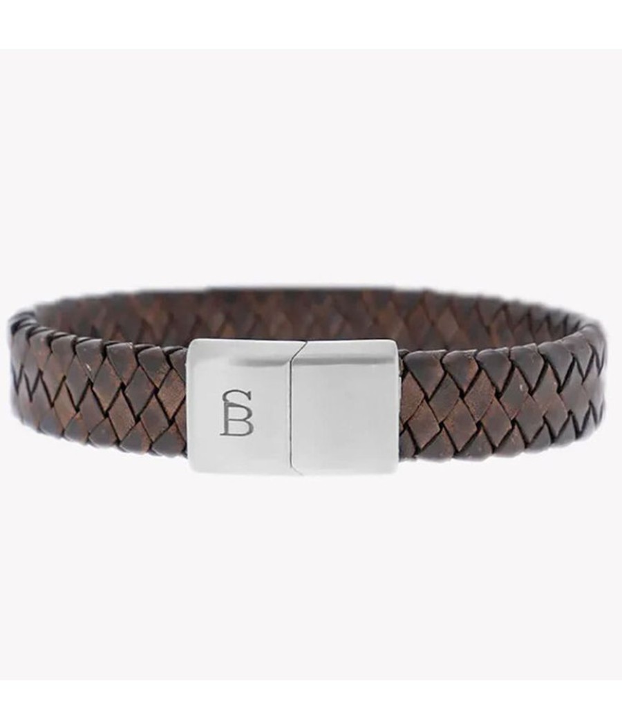 Heren Steel & Barnett | Steel & Barnett Leather Bracelet Preston Vintage Brown M