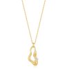 Juwelen Ania Haie | Ania Haie Halsketting Taking Shapetwisted Wave Drop Pendant Gold