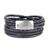 Heren Steel & Barnett | Steel & Barnett Leather Bracelet Bonacci Black M