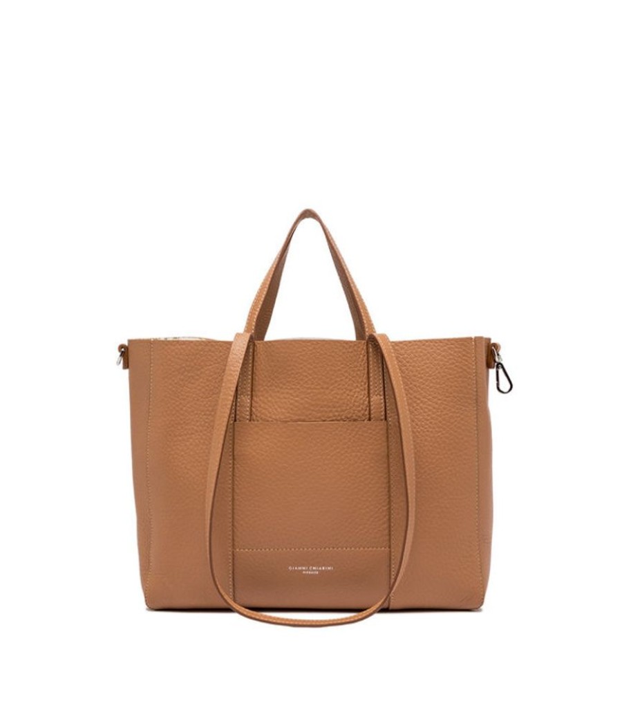 Handtassen Gianni Chiarini | Gianni Chiarini Handtas Superlight Medium Toffee-Bianco