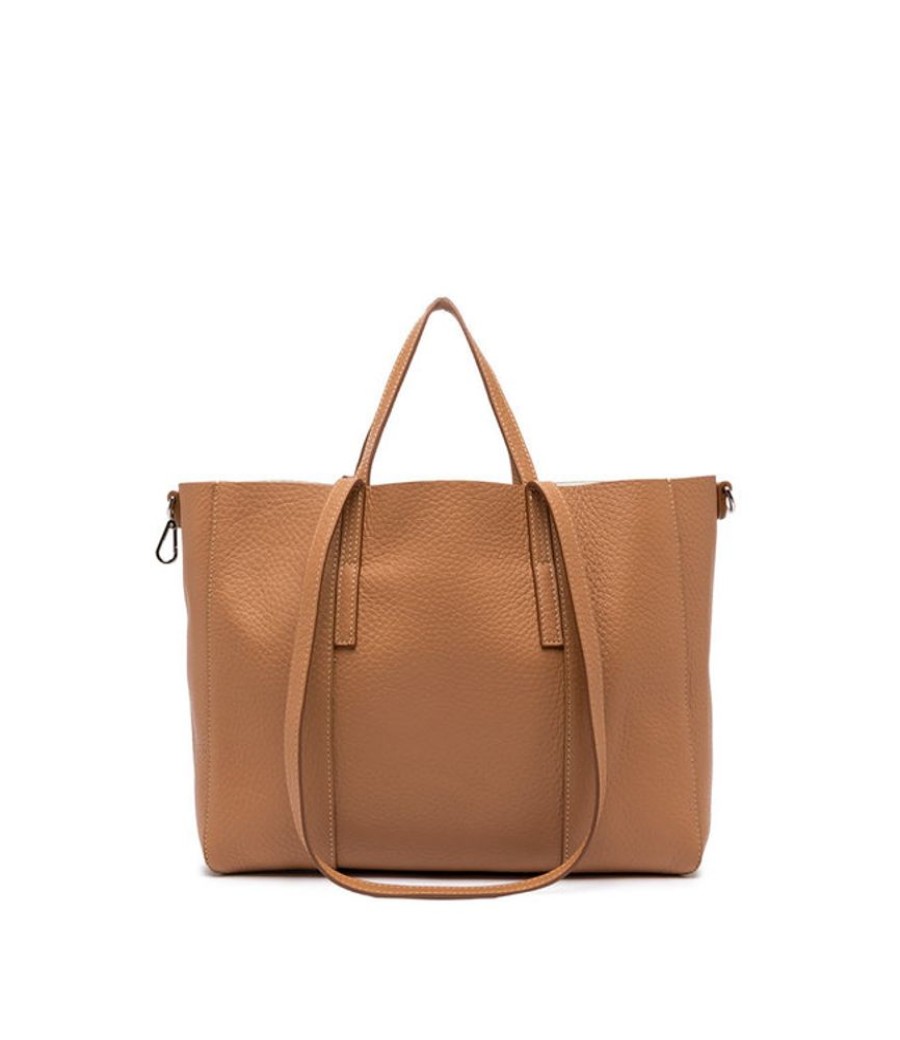 Handtassen Gianni Chiarini | Gianni Chiarini Handtas Superlight Medium Toffee-Bianco