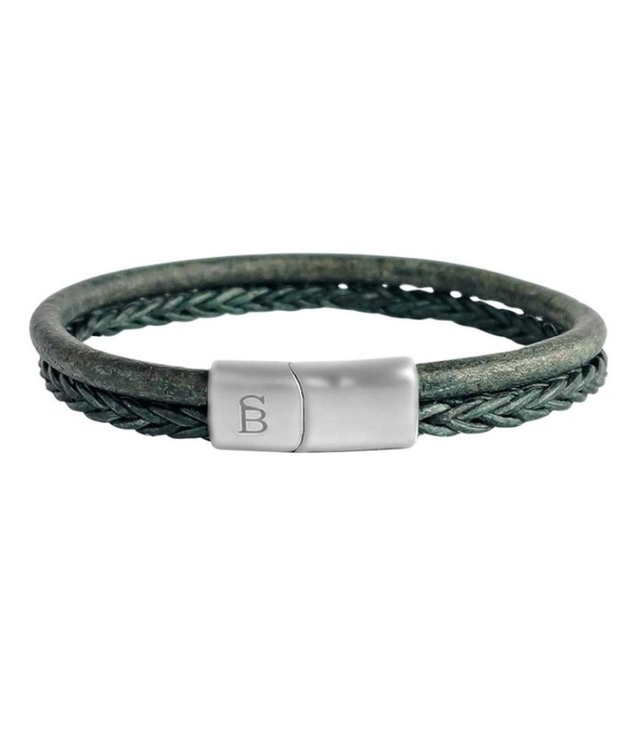 Heren Steel & Barnett | Steel & Barnett Leather Bracelet Denby Military M