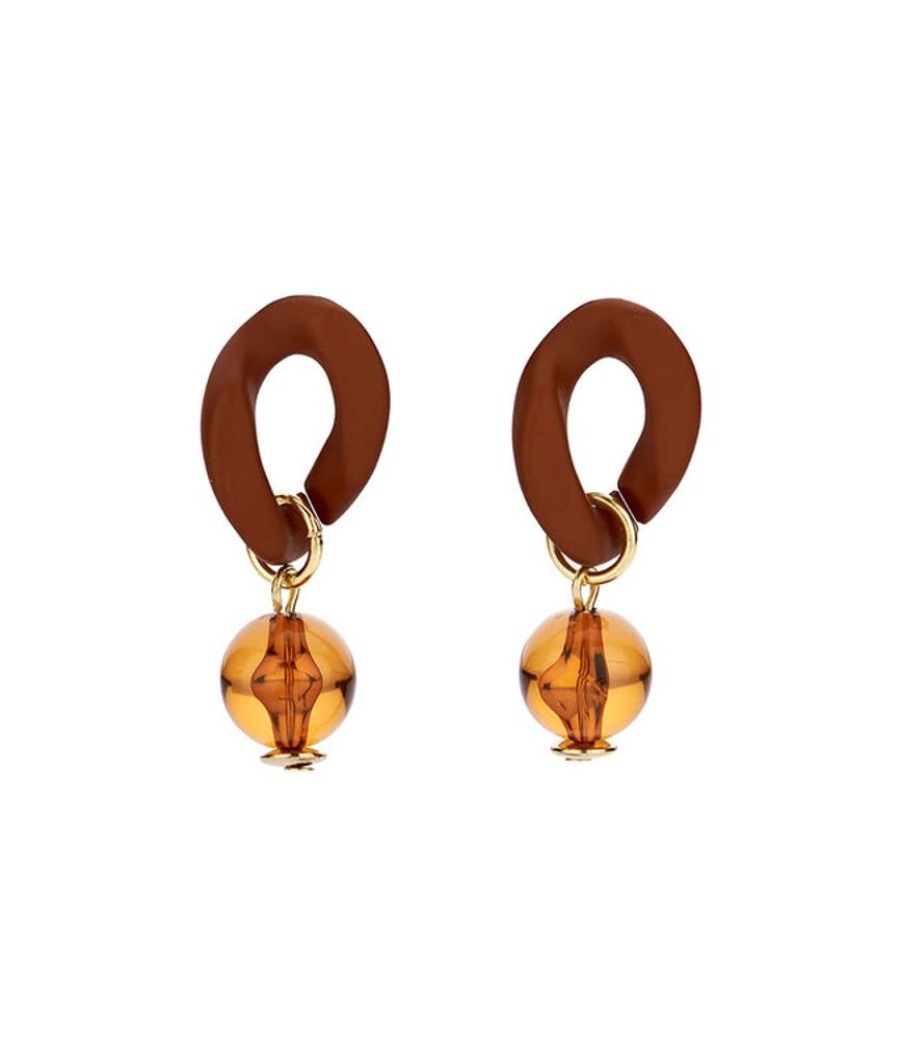 Juwelen Les Cordes | Les Cordes Oorring Kagan Cognac