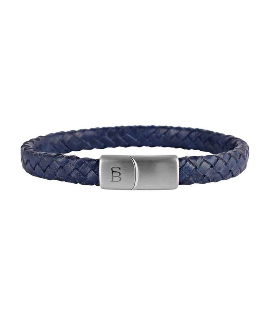 Heren Steel & Barnett | Steel & Barnett Leather Bracelet Riley Marine M