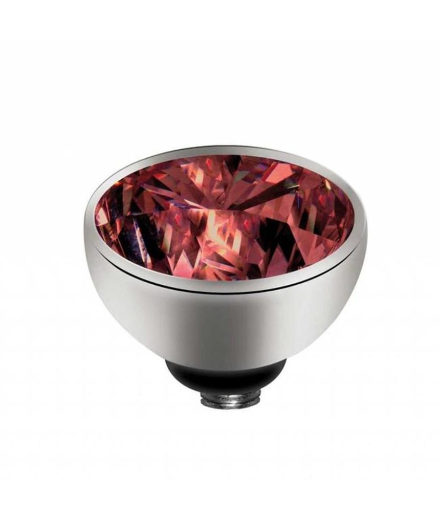 Juwelen MelanO | Melano Twisted Cz Setting, Ss, Dark Red