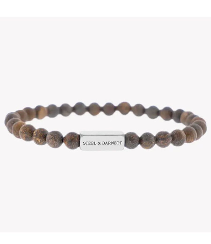 Heren Steel & Barnett | Steel & Barnett Stones Bracelet Matt Bronzite M