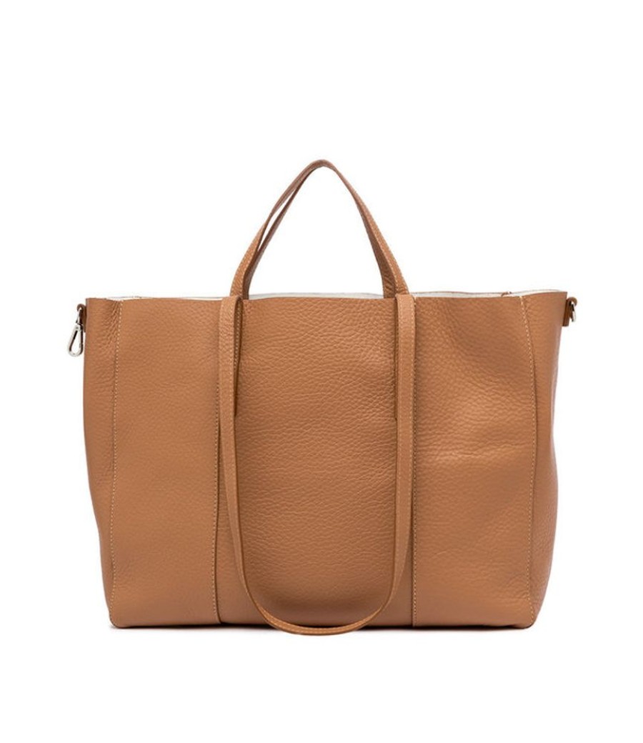 Handtassen Gianni Chiarini | Gianni Chiarini Handtas Superlight Large Toffee-Bianco