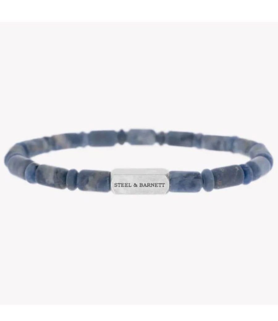 Heren Steel & Barnett | Steel & Barnett Stones Bracelet Colourful Matt Sodalite M