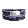 Heren Steel & Barnett | Steel & Barnett Leather Bracelet Bonacci Denim Blue M