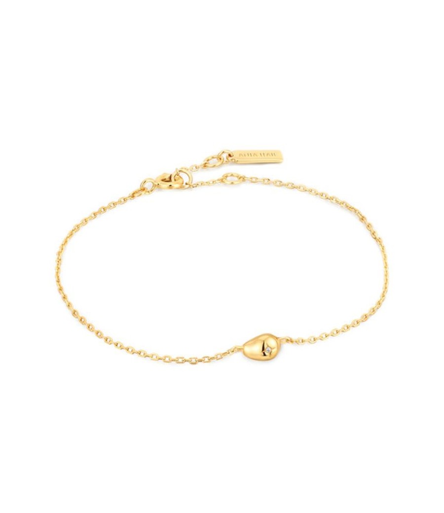 Juwelen Ania Haie | Ania Haie Armband Gold Pebble Sparkle Chain