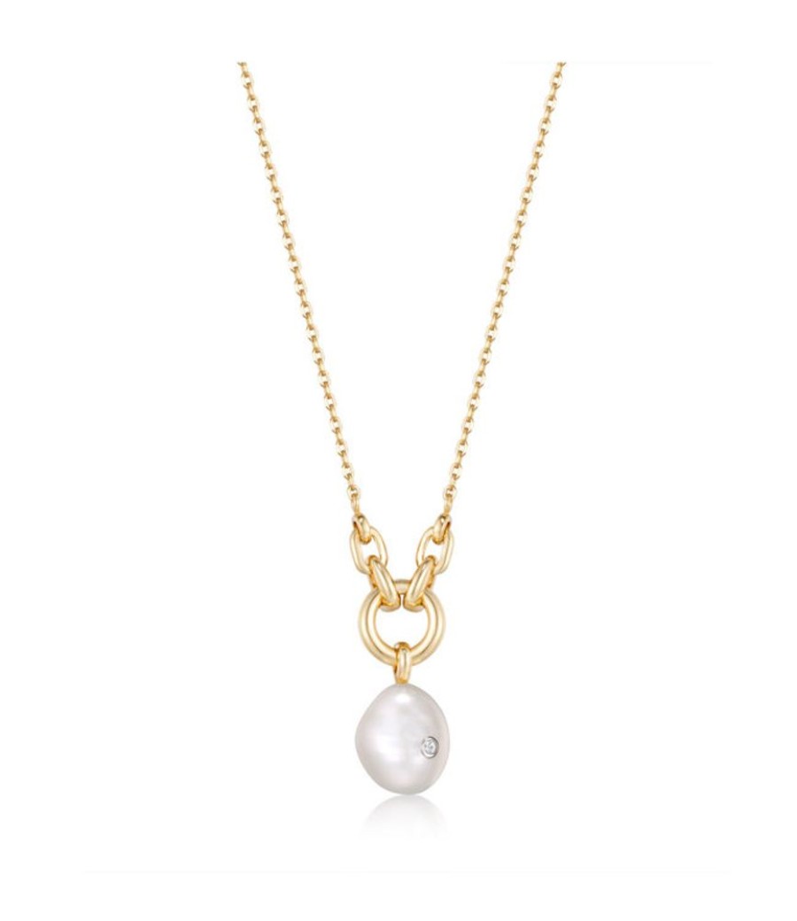 Juwelen Ania Haie | Ania Haie Halsketting Gold Pearl Sparkle Pendant