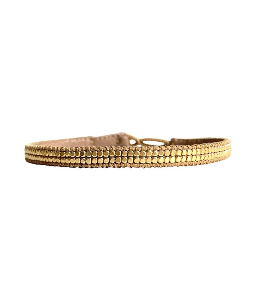 Juwelen Ibu Jewels | Ibu Jewels Armband Peggy Leather Gold