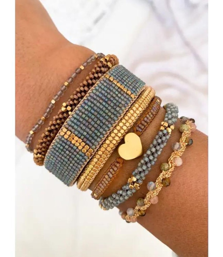 Juwelen Ibu Jewels | Ibu Jewels Armband Peggy Leather Gold