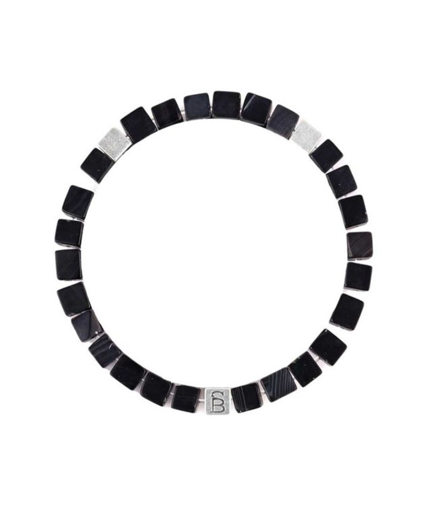 Heren Steel & Barnett | Steel & Barnett Stones Bracelet Memphis Matt Black M