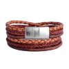 Heren Steel & Barnett | Steel & Barnett Leather Bracelet Bonacci Caramel M