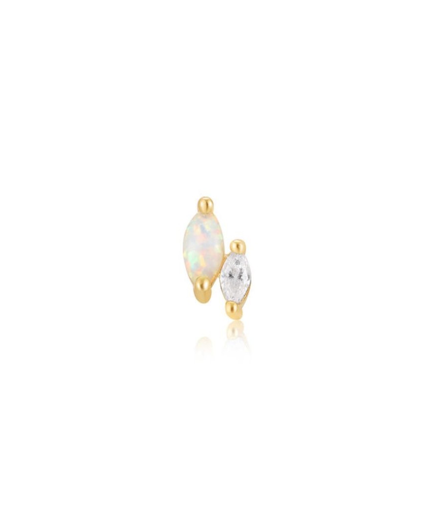 Juwelen Ania Haie | Ania Haie Piercing Kyoto Opal And Sparkle Marquise Barbell Single Gold