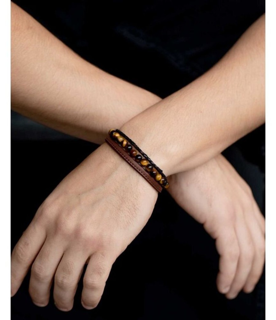 Heren Gemini | Gemini Armband Olympus Triple Brown M - L