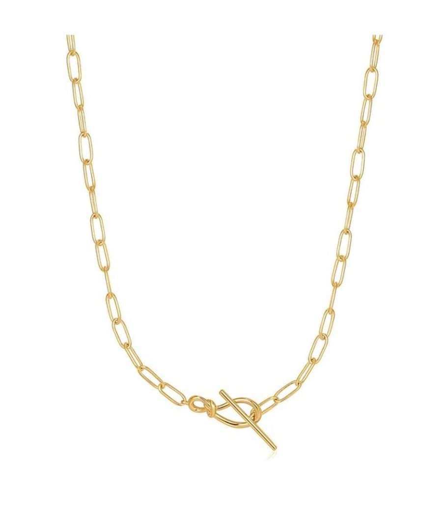 Juwelen Ania Haie | Ania Haie Halsketting Gold Knot T Bar Chain