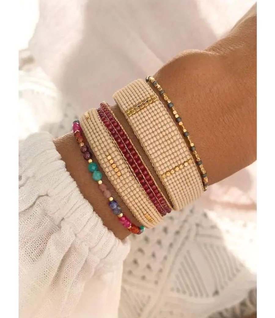 Juwelen Ibu Jewels | Ibu Jewels Armband Lulu Stone Dot Bright