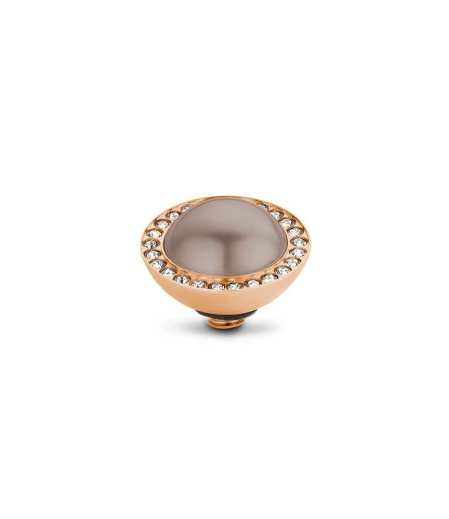 Juwelen MelanO | Melano Twisted Crystal Pearl Bronze Setting