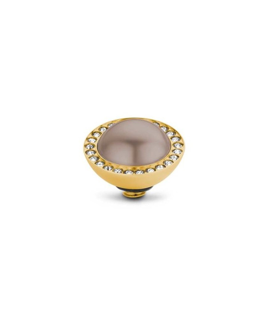 Juwelen MelanO | Melano Twisted Crystal Pearl Bronze Setting