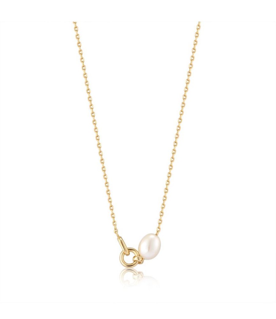 Juwelen Ania Haie | Ania Haie Halsketting Gold Pearl Link Chain