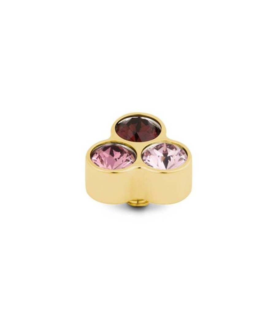 Juwelen MelanO | Melano Twisted Trio Stone Pink Setting