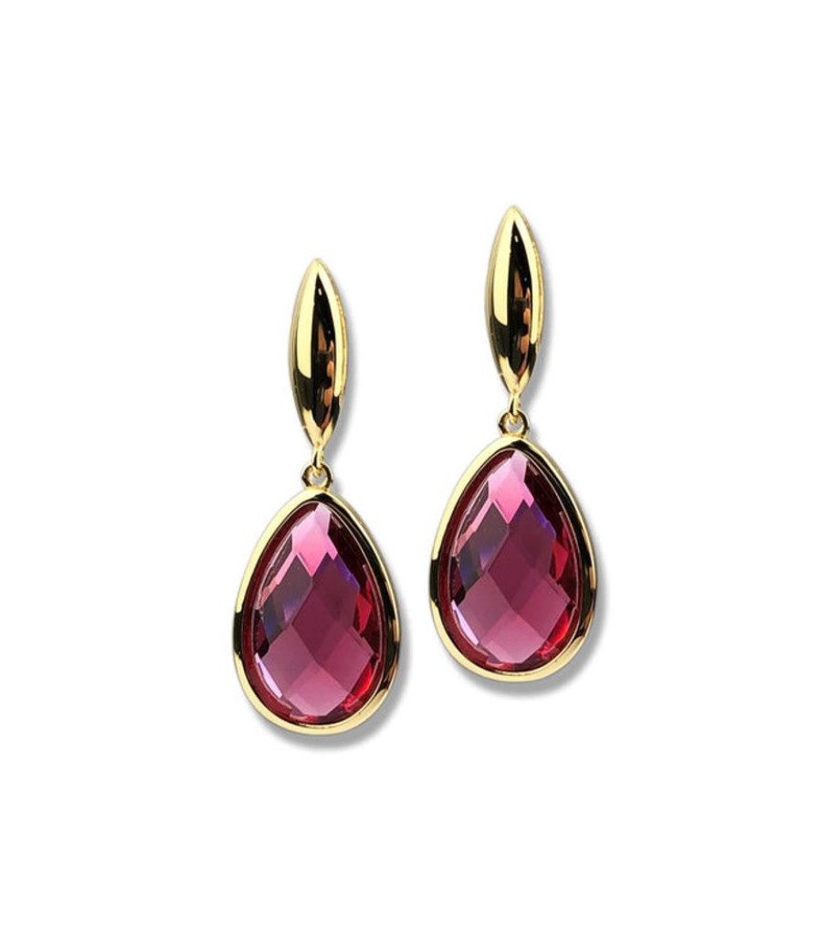 Juwelen Silver Rose | Silver Rose Oorring Nola Fuchsia