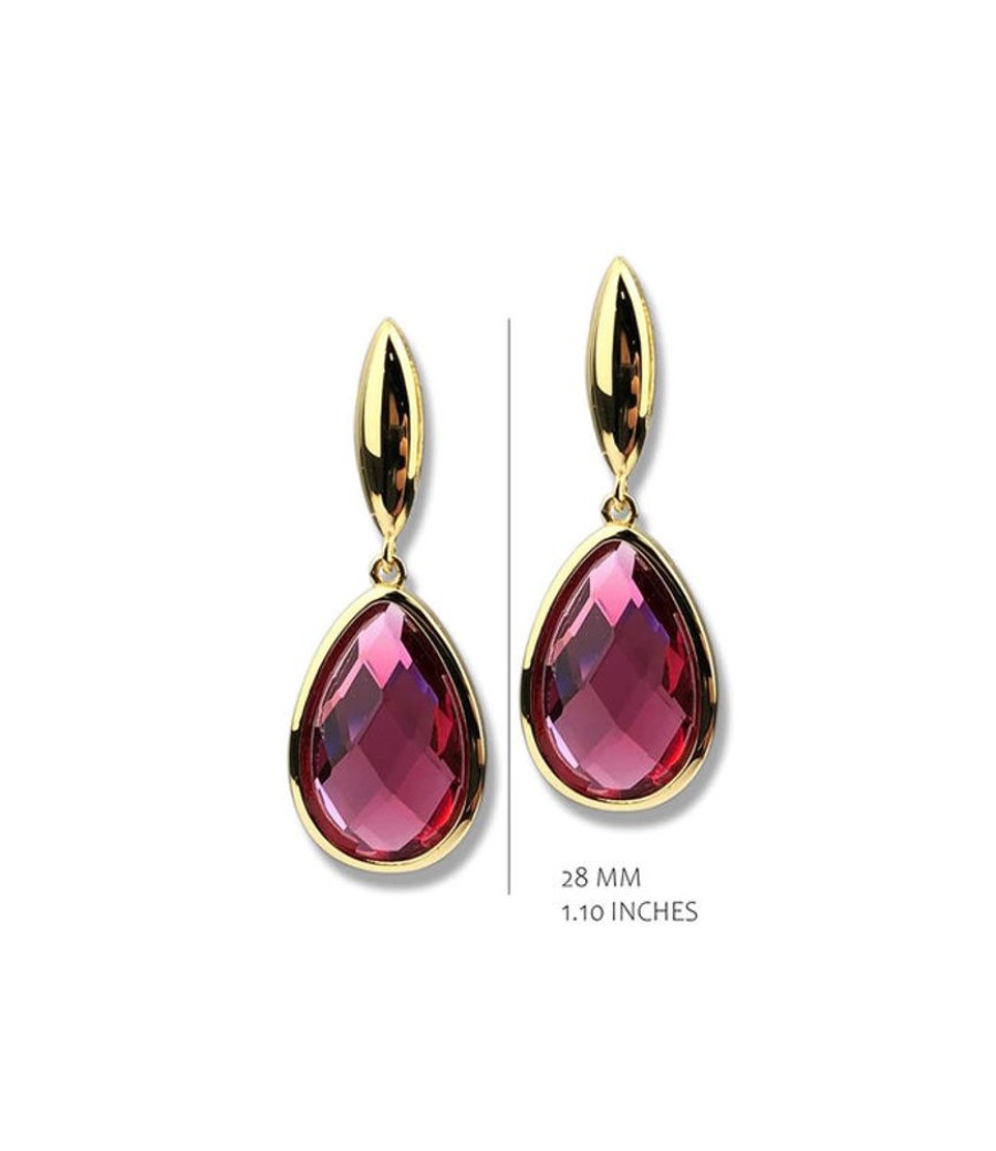 Juwelen Silver Rose | Silver Rose Oorring Nola Fuchsia